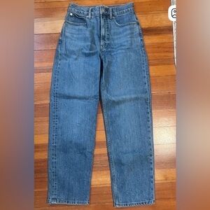 Everlane High-Rise Straight Jeans in Mid Blue